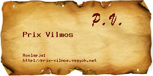 Prix Vilmos névjegykártya